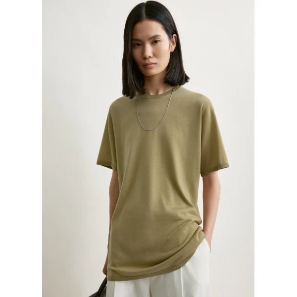 Totême Tee knit in Desert - Tops - Scandinavian Minimalist Luxury at Coveti