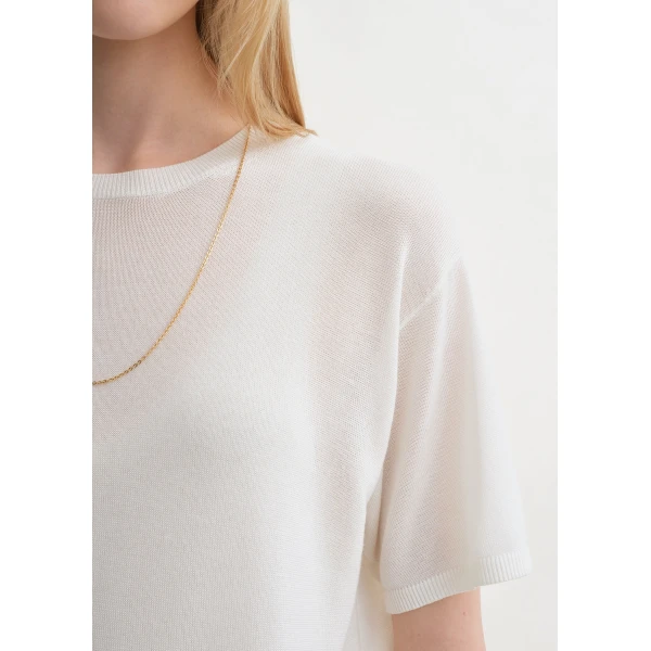 Totême Tee knit in White - Tops - Scandinavian Minimalist Luxury at Coveti
