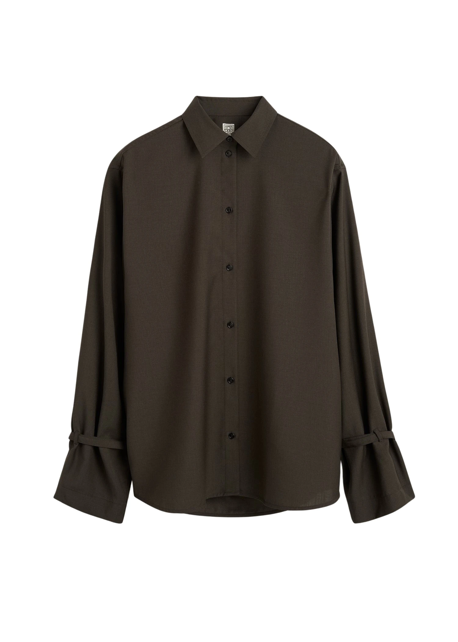 Toteme-Tie-cuff-shirt-in-Pepper67940_nobg Totême Tie-cuff shirt in Pepper - Tops - Scandinavian Minimalist Luxury at Coveti