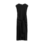 Totême Tie-waist jersey dress in Black - Dresses - Scandinavian Minimalist Luxury at Coveti