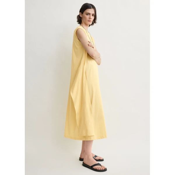 Totême Tie-waist jersey dress in Buttercup - Dresses - Scandinavian Minimalist Luxury at Coveti