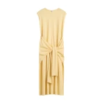 Totême Tie-waist jersey dress in Buttercup - Dresses - Scandinavian Minimalist Luxury at Coveti