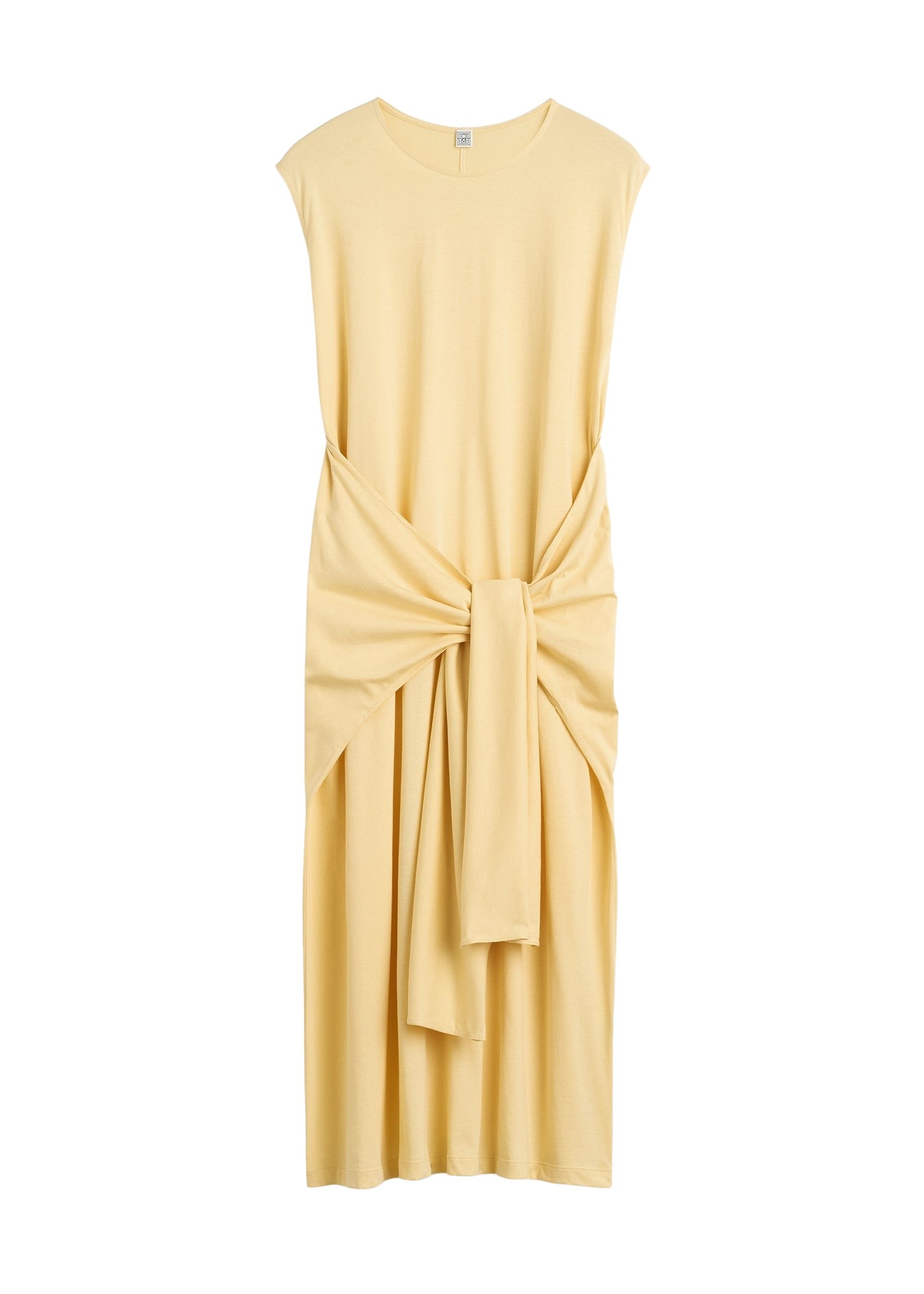 Totême Tie-waist jersey dress in Buttercup - Dresses - Scandinavian Minimalist Luxury at Coveti