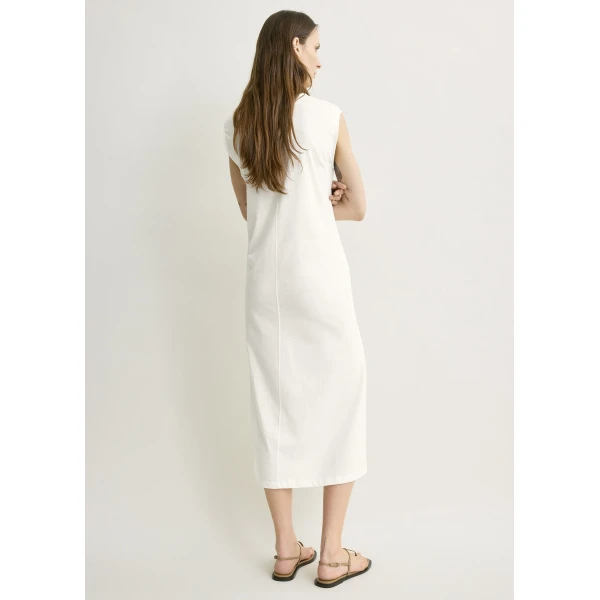 Totême Tie-waist jersey dress in Off-white - Dresses - Scandinavian Minimalist Luxury at Coveti
