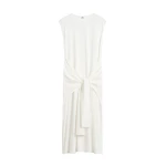 Totême Tie-waist jersey dress in Off-white - Dresses - Scandinavian Minimalist Luxury at Coveti