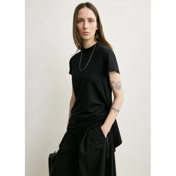 Totême Tie-waist jersey top in Black - Tops - Scandinavian Minimalist Luxury at Coveti