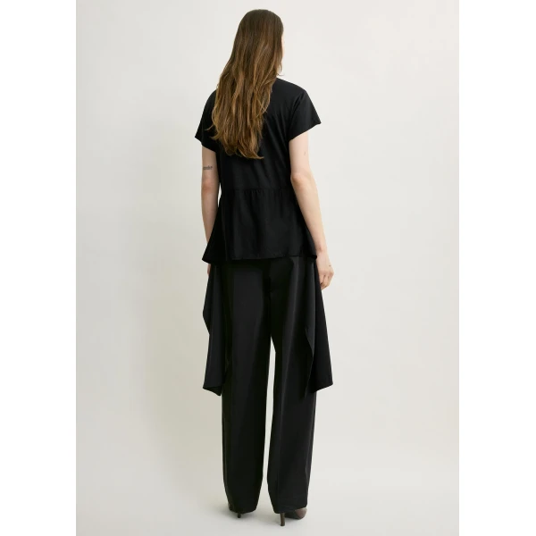Totême Tie-waist jersey top in Black - Tops - Scandinavian Minimalist Luxury at Coveti