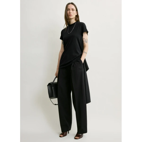 Totême Tie-waist jersey top in Black - Tops - Scandinavian Minimalist Luxury at Coveti