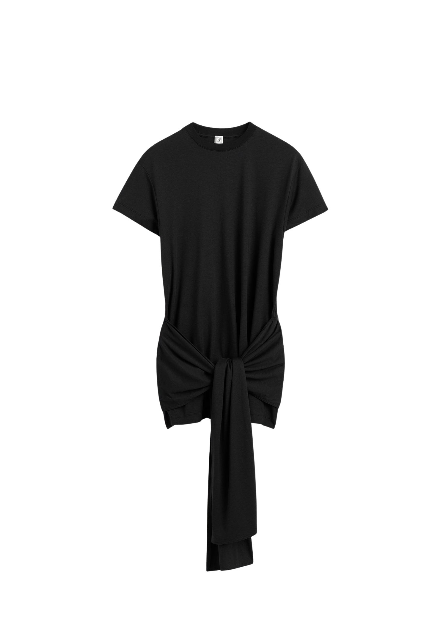 Totême Tie-waist jersey top in Black - Tops - Scandinavian Minimalist Luxury at Coveti