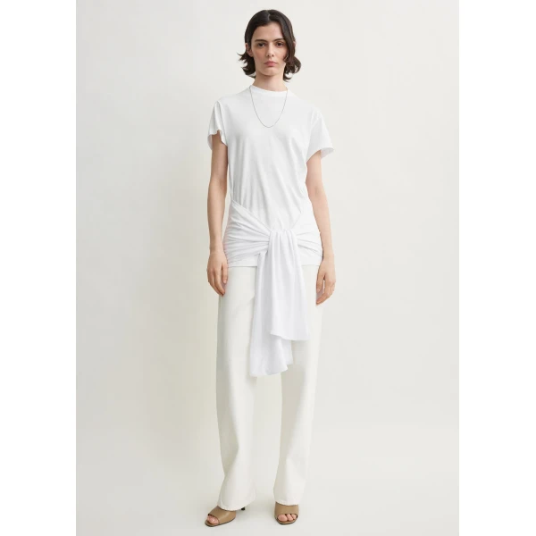 Totême Tie-waist jersey top in White - Tops - Scandinavian Minimalist Luxury at Coveti