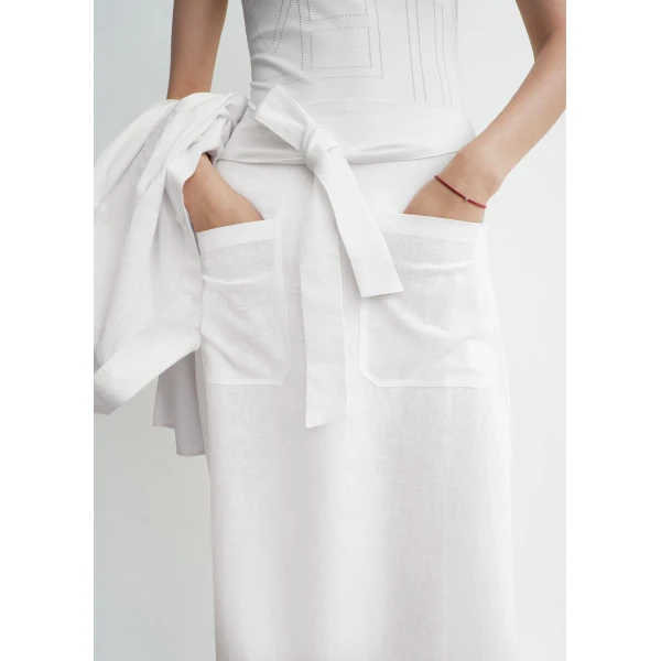 Totême Tie-waist skirt in White - Skirts - Scandinavian Minimalist Luxury at Coveti