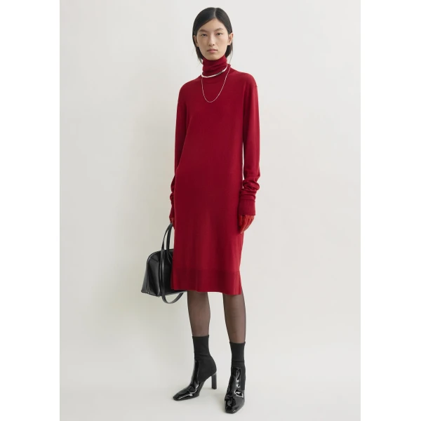 Totême Turtleneck dress in Red - Dresses - Scandinavian Minimalist Luxury at Coveti