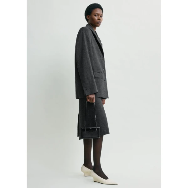 Totême Twill suit jacket charcoal in Charcoal melange - Jackets - Scandinavian Minimalist Luxury at Coveti