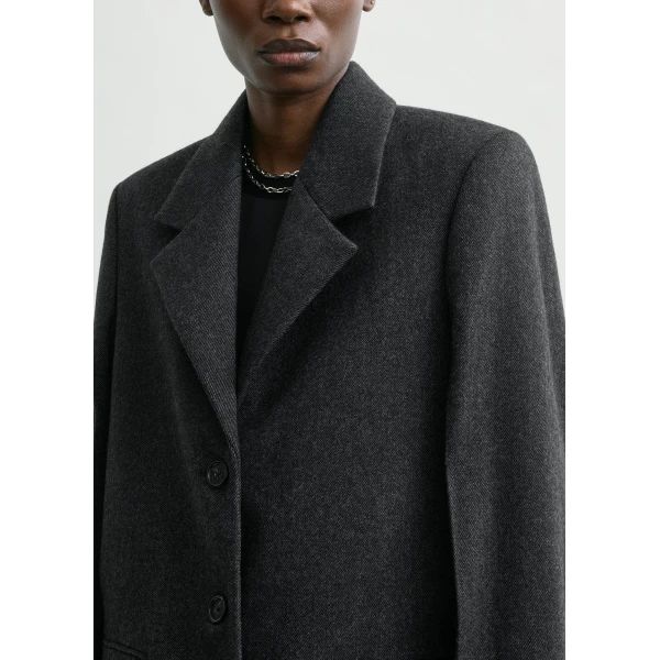Totême Twill suit jacket charcoal in Charcoal melange - Jackets - Scandinavian Minimalist Luxury at Coveti