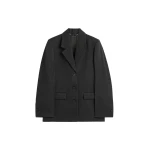 Totême Twill suit jacket charcoal in Charcoal melange - Jackets - Scandinavian Minimalist Luxury at Coveti