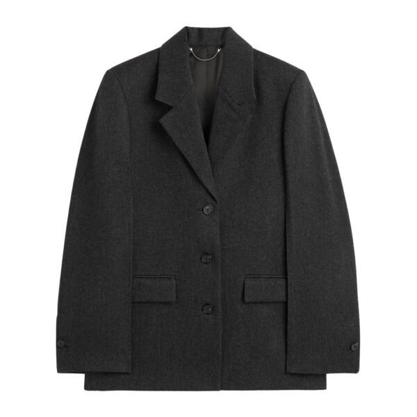 Totême Twill suit jacket charcoal in Charcoal melange - Jackets - Scandinavian Minimalist Luxury at Coveti