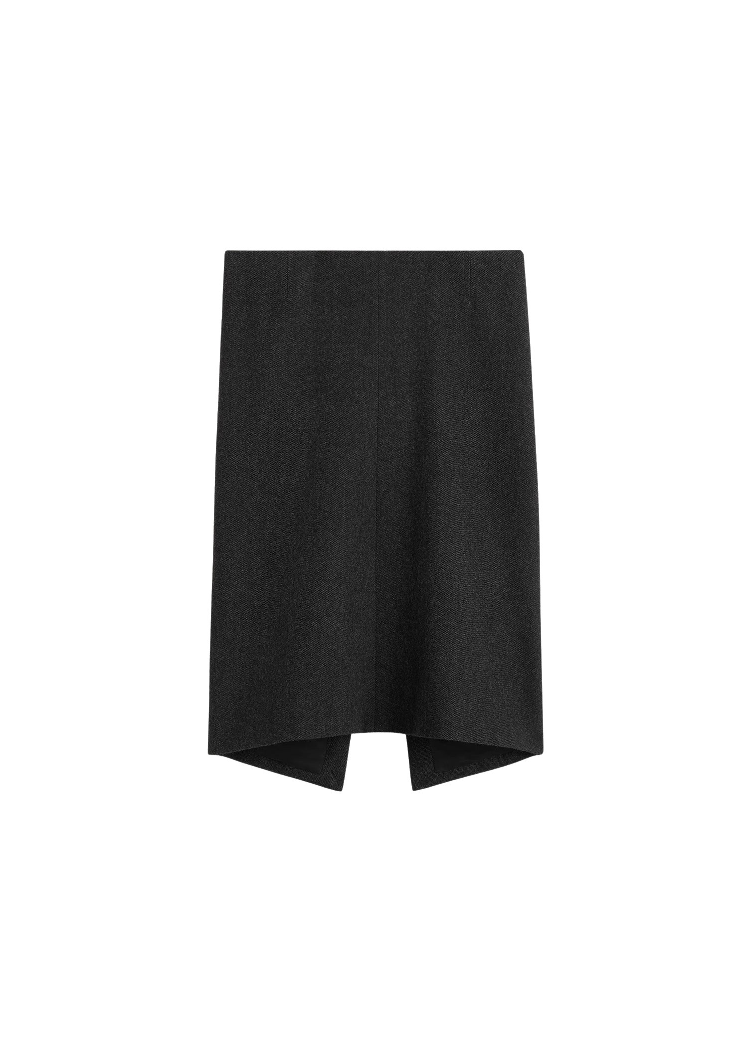 Totême Twill suit skirt charcoal in Charcoal melange - Skirts - Scandinavian Minimalist Luxury at Coveti