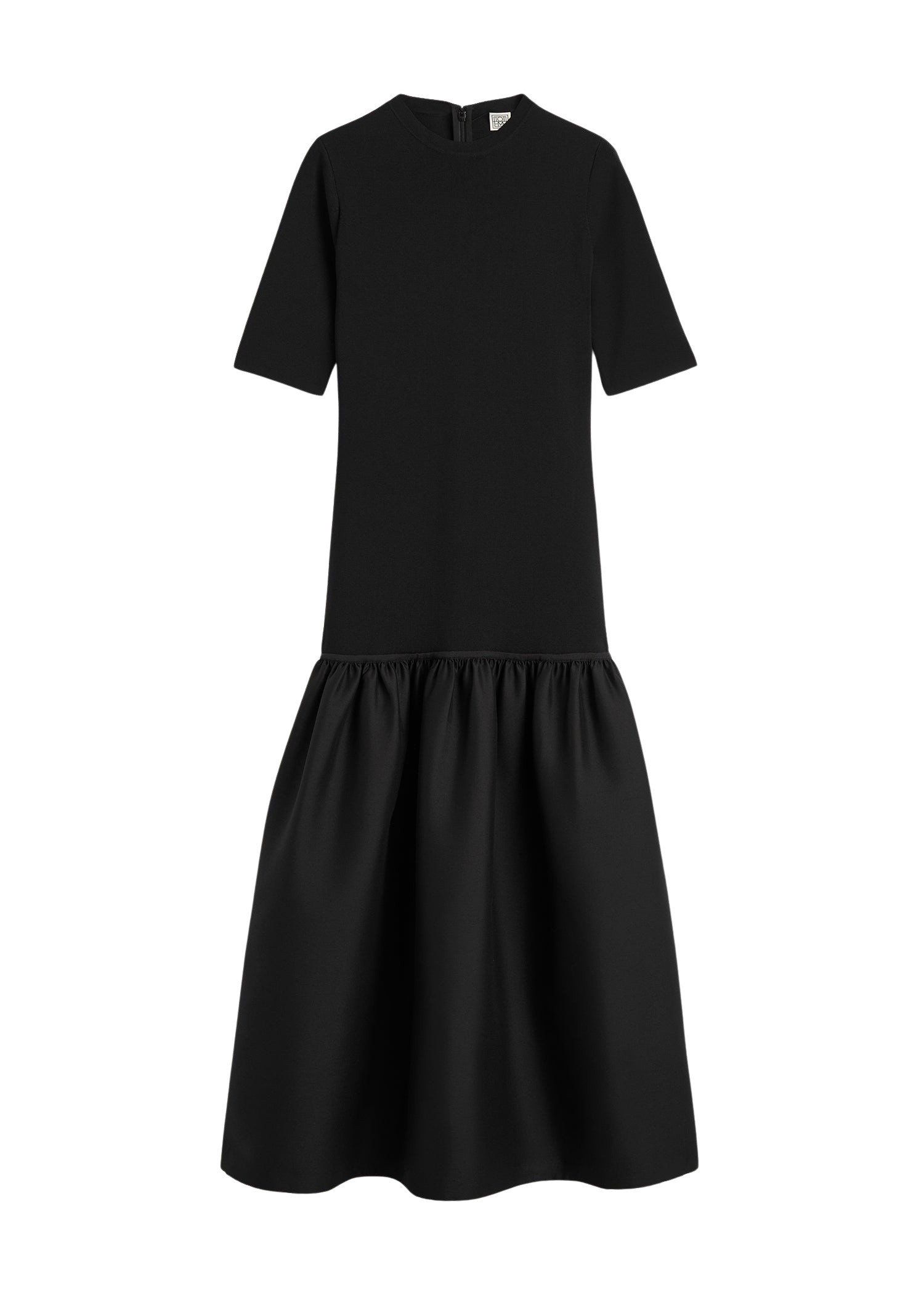 Totême Twinflower tee dress in Black - Dresses - Scandinavian Minimalist Luxury at Coveti