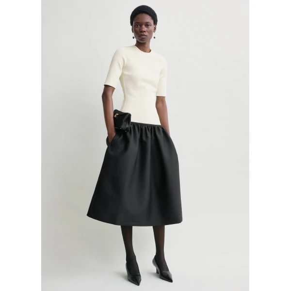 Totême Twinflower tee dress in Ecru - Dresses - Scandinavian Minimalist Luxury at Coveti