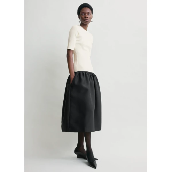 Totême Twinflower tee dress in Ecru - Dresses - Scandinavian Minimalist Luxury at Coveti