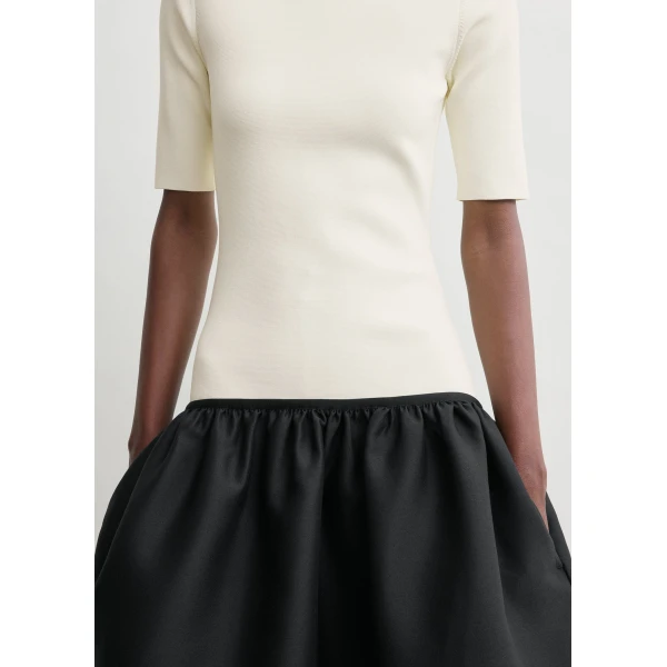 Totême Twinflower tee dress in Ecru - Dresses - Scandinavian Minimalist Luxury at Coveti