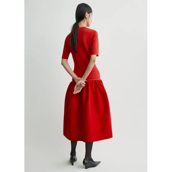 Totême Twinflower tee dress in Poppy - Dresses - Scandinavian Minimalist Luxury at Coveti