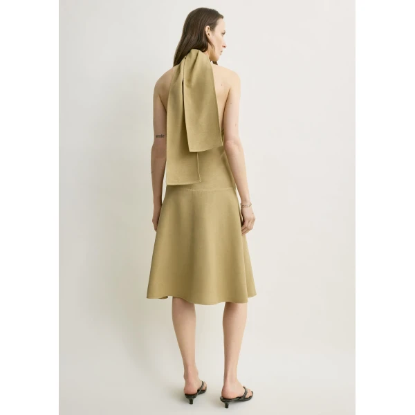 Totême Twist halter dress in Cumin - Dresses - Scandinavian Minimalist Luxury at Coveti