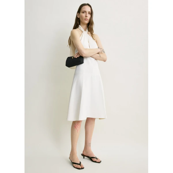 Totême Twist halter dress in Ecru - Dresses - Scandinavian Minimalist Luxury at Coveti