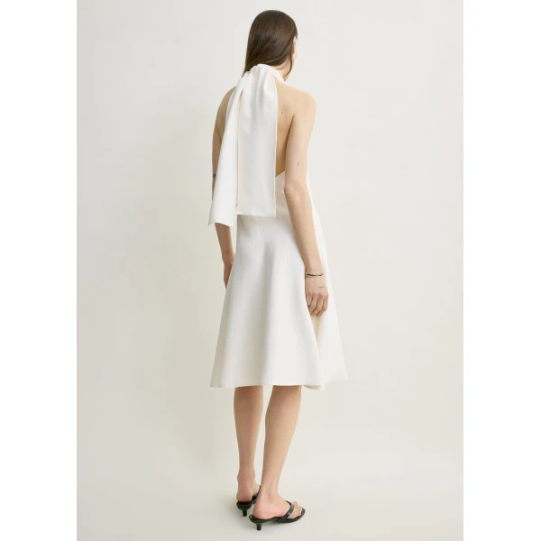 Totême Twist halter dress in Ecru - Dresses - Scandinavian Minimalist Luxury at Coveti