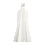 Totême Twist halter dress in Ecru - Dresses - Scandinavian Minimalist Luxury at Coveti