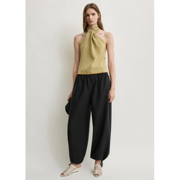 Totême Twist halter top in Cumin - Tops - Scandinavian Minimalist Luxury at Coveti