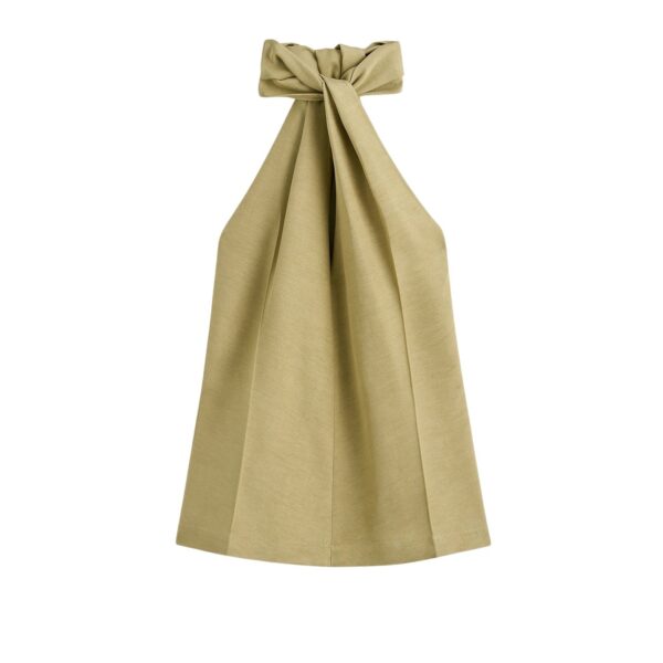 Totême Twist halter top in Cumin - Tops - Scandinavian Minimalist Luxury at Coveti