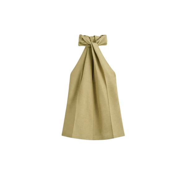 Toteme Twist halter top in Cumin