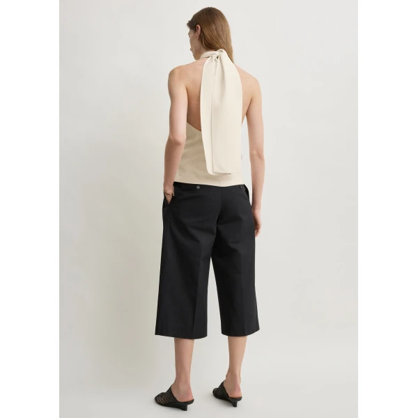 Totême Twist halter top in Ecru - Tops - Scandinavian Minimalist Luxury at Coveti