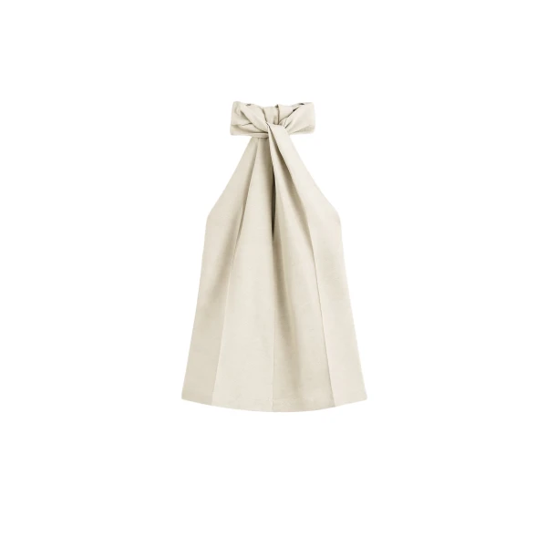 Toteme Twist halter top in Ecru