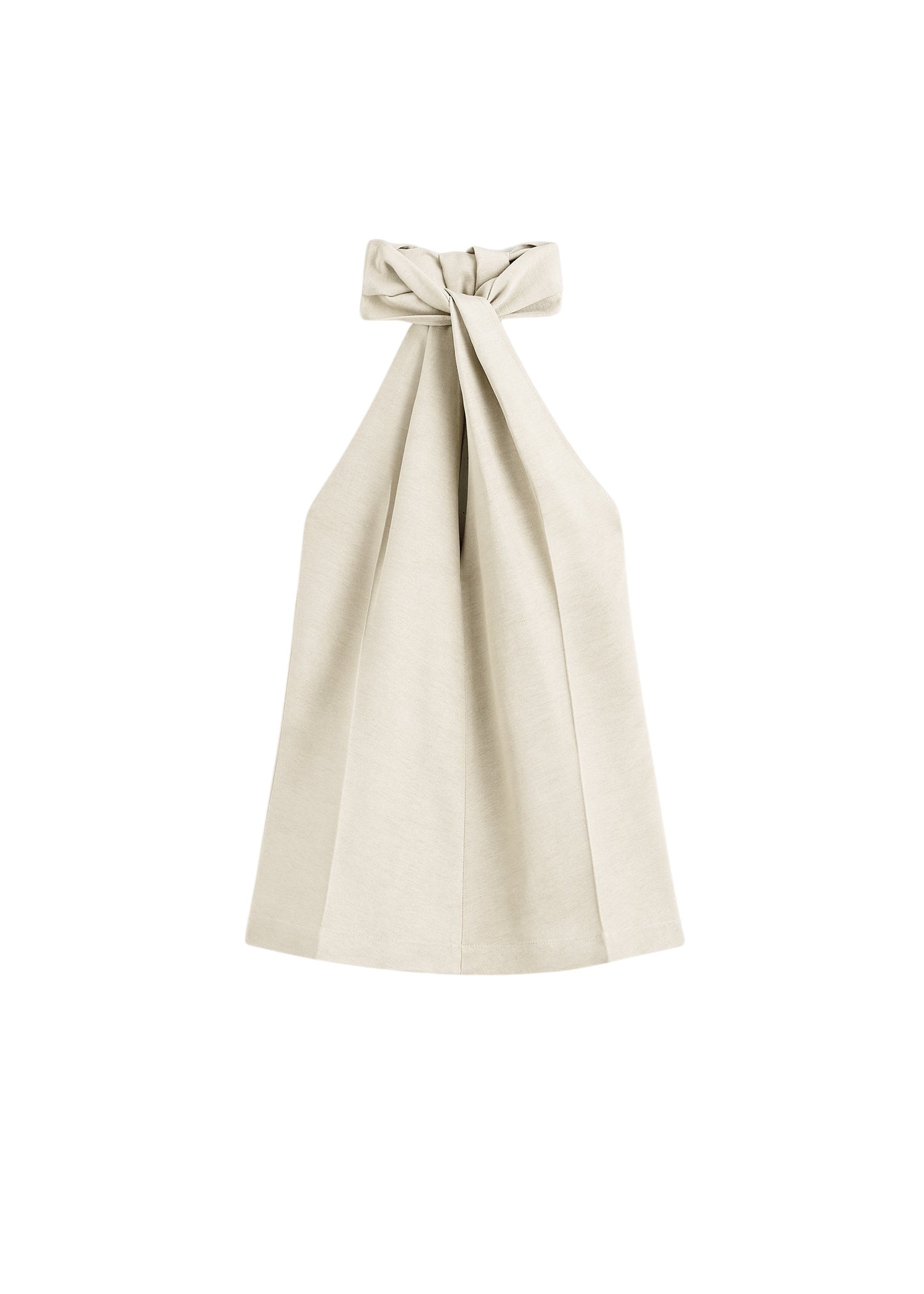 Totême Twist halter top in Ecru - Tops - Scandinavian Minimalist Luxury at Coveti