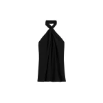 Totême Twisted jersey halter top in Black - Tops - Scandinavian Minimalist Luxury at Coveti