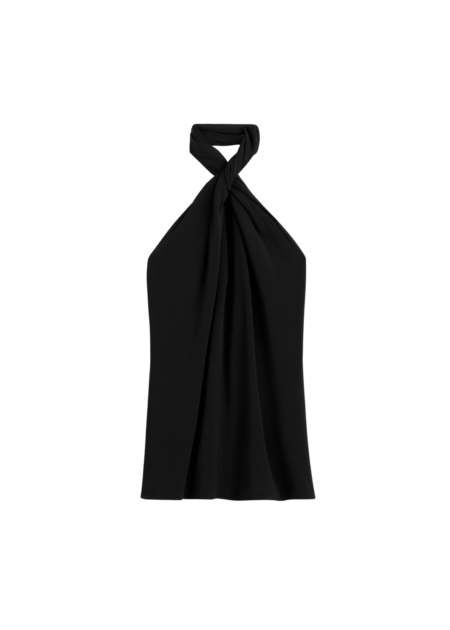 Toteme-Twisted-jersey-halter-top-in-Black77511_nobg Totême Twisted jersey halter top in Black - Tops - Scandinavian Minimalist Luxury at Coveti