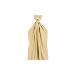 Totême Twisted jersey halter top in Chai - Tops - Scandinavian Minimalist Luxury at Coveti