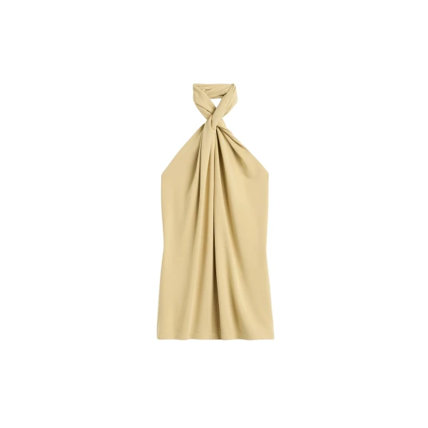 Toteme Twisted jersey halter top in Chai