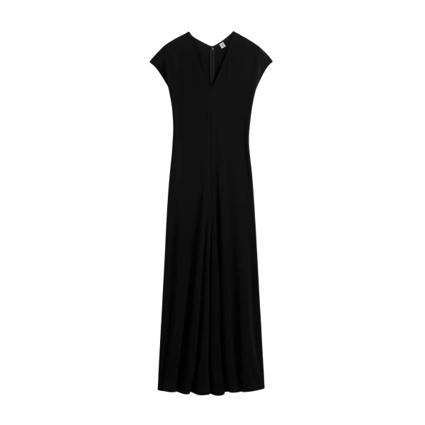 Toteme V-neck jersey dress in Black