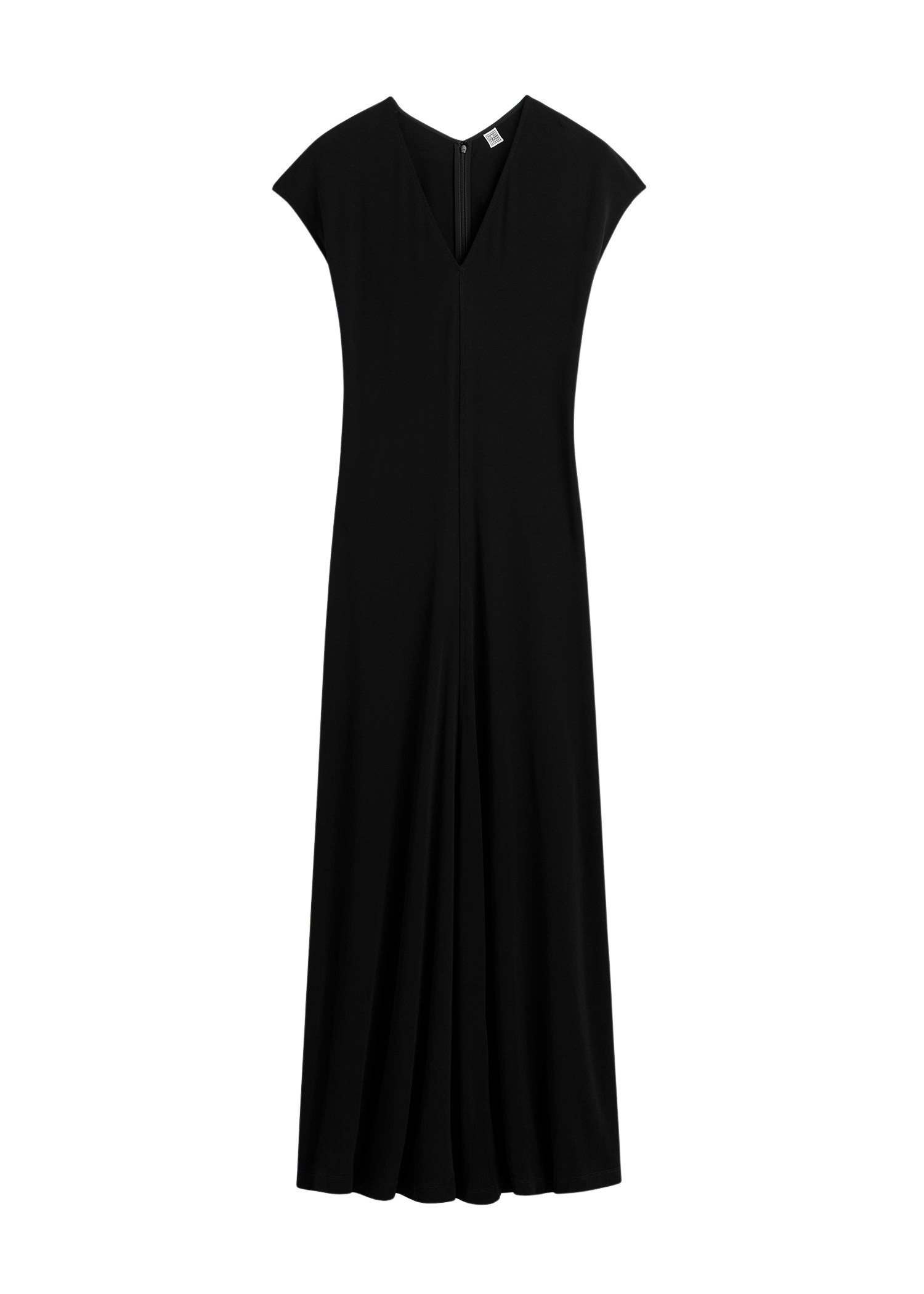 Totême V-neck jersey dress in Black - Dresses - Scandinavian Minimalist Luxury at Coveti