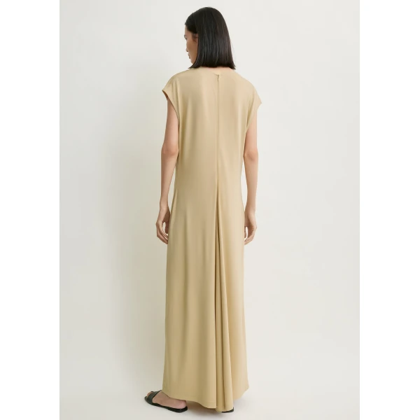 Totême V-neck jersey dress in Chai - Dresses - Scandinavian Minimalist Luxury at Coveti