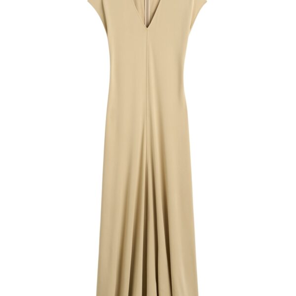 Totême V-neck jersey dress in Chai - Dresses - Scandinavian Minimalist Luxury at Coveti
