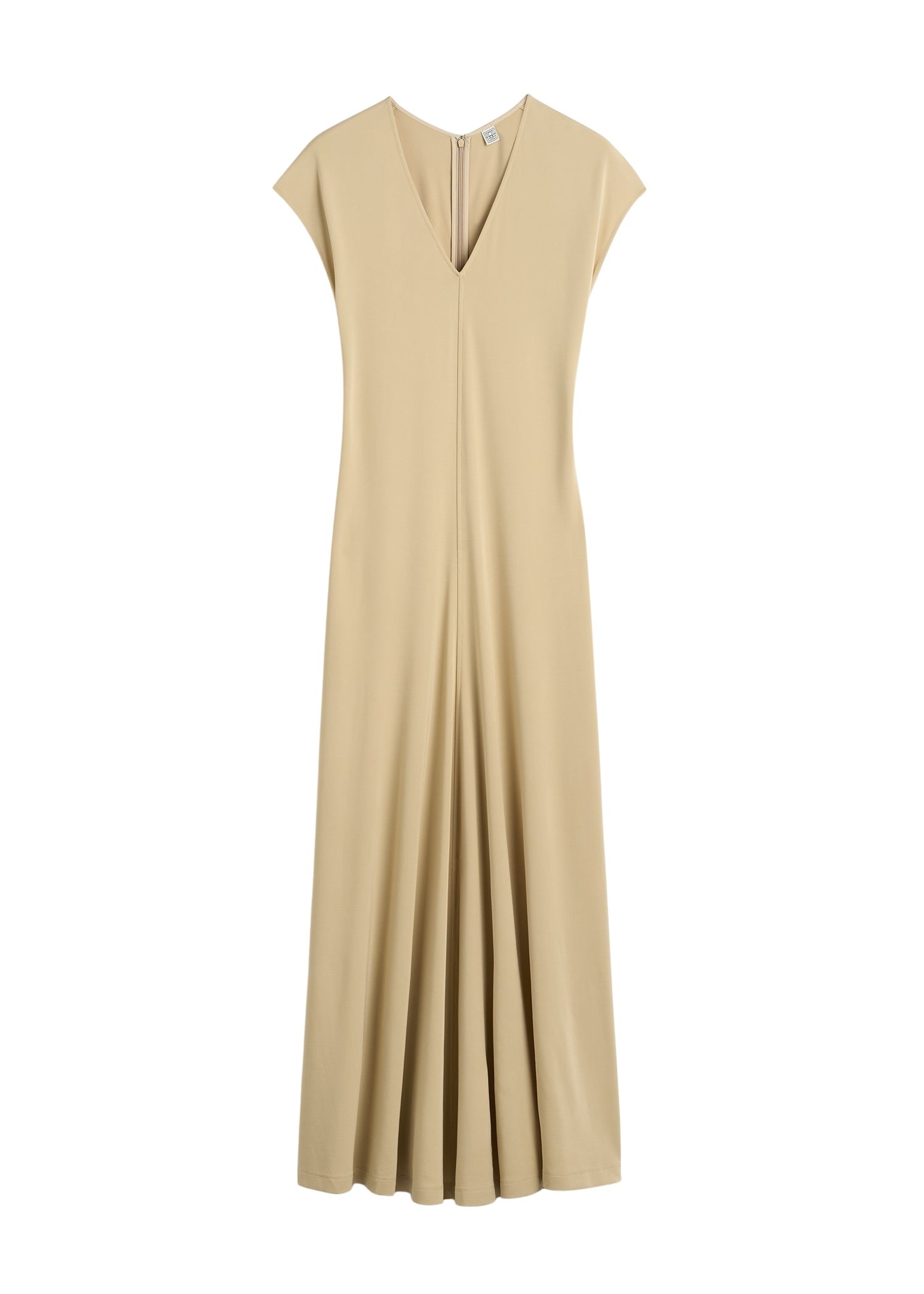 Totême V-neck jersey dress in Chai - Dresses - Scandinavian Minimalist Luxury at Coveti