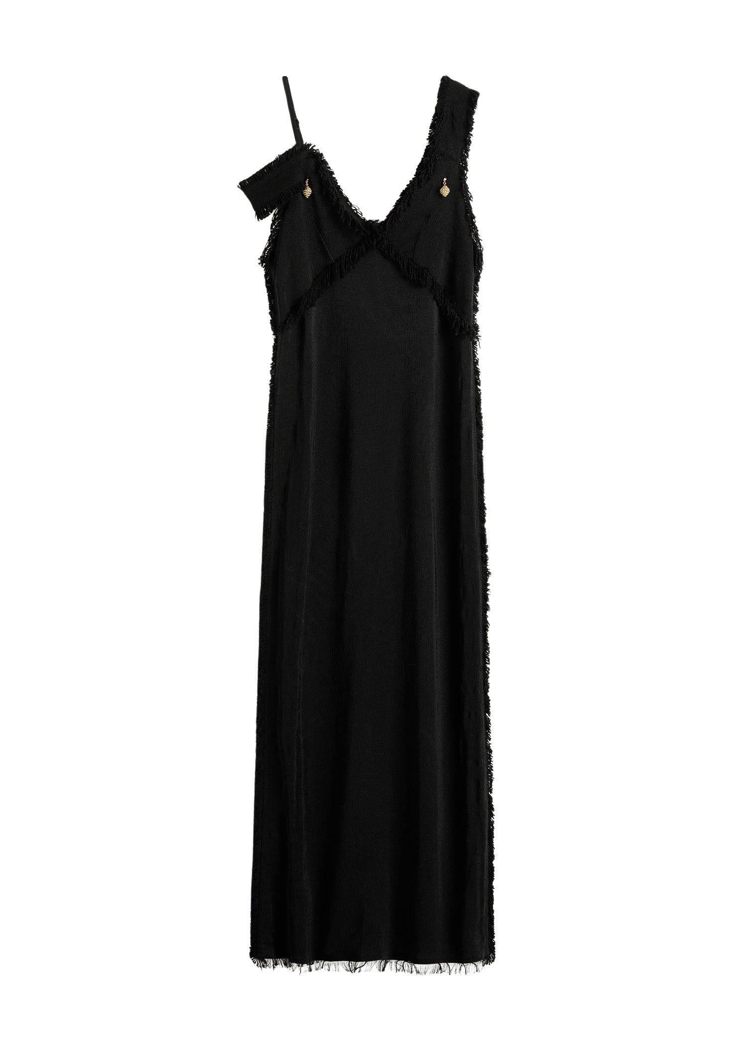 Totême V-neck raw slip dress in Black - Dresses - Scandinavian Minimalist Luxury at Coveti