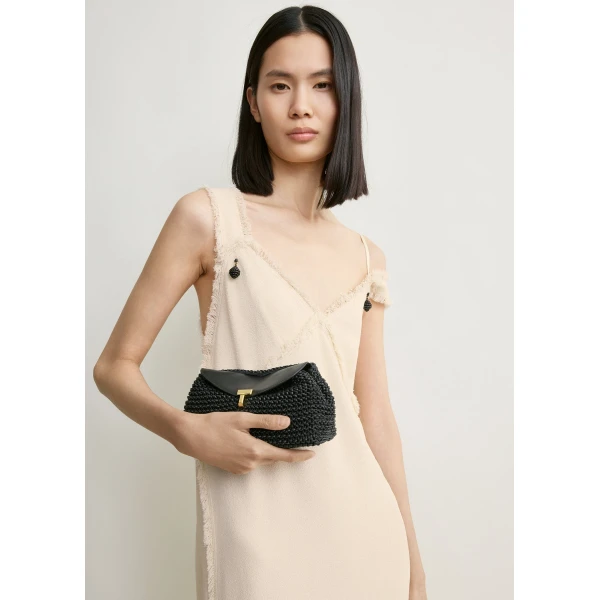 Totême V-neck raw slip dress in Stone - Dresses - Scandinavian Minimalist Luxury at Coveti