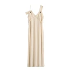 Totême V-neck raw slip dress in Stone - Dresses - Scandinavian Minimalist Luxury at Coveti