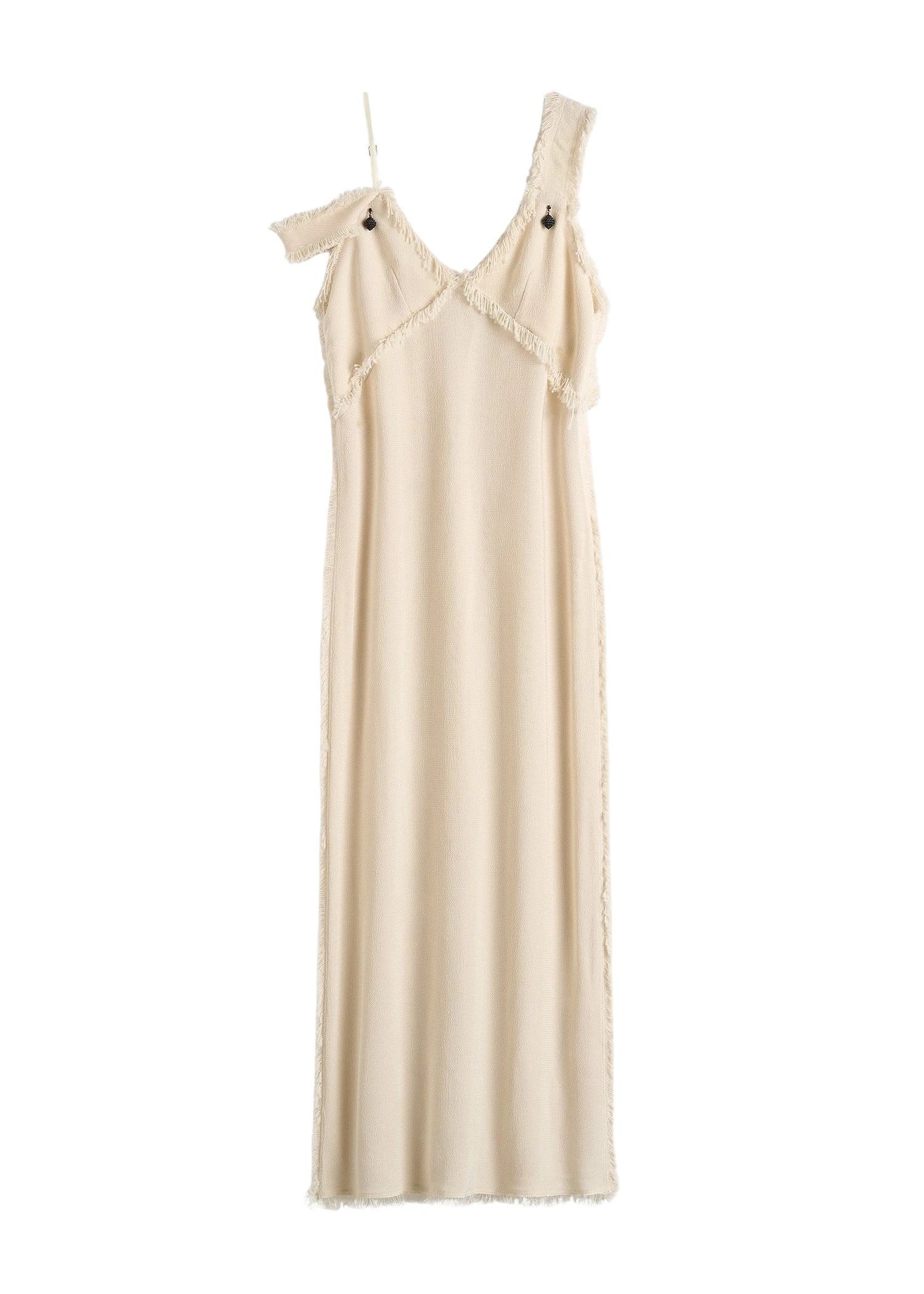 Toteme-V-neck-raw-slip-dress-in-Stone73113_nobg Totême V-neck raw slip dress in Stone - Dresses - Scandinavian Minimalist Luxury at Coveti