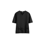 Totême V-neck satin pullover in Black - Tops - Scandinavian Minimalist Luxury at Coveti